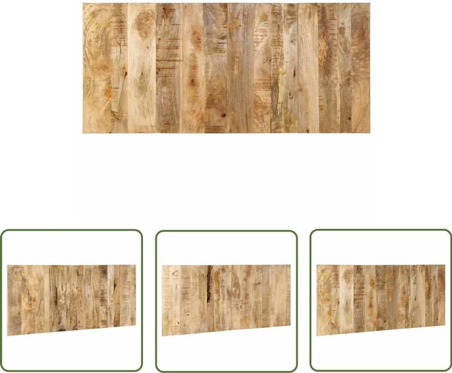 The Living Store Hoofdbord 180 cm massief ruw mangohout Hoofdbord Beddecoratie Mango Wood Industrieel Design Rustieke Meubels