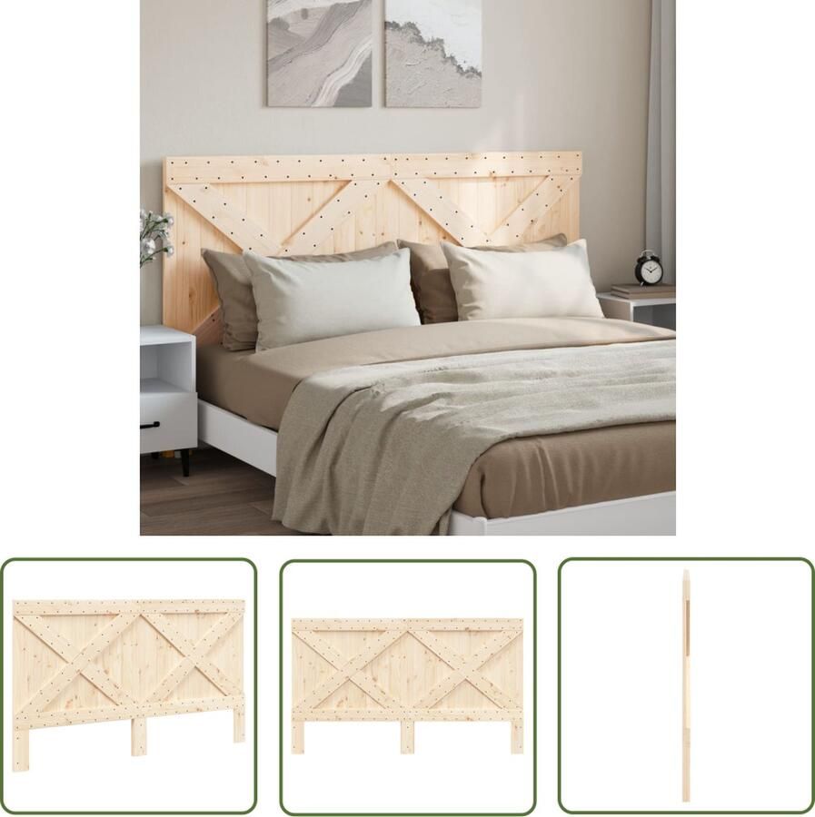 The Living Store Houten Hoofdeinde Massief Grenenhout 180 x 3.5 x 104 cm Hoofdbord Houten Hoofdeinde Grenenhout Hoofdbord Rustic Headboard Vintage Headboard