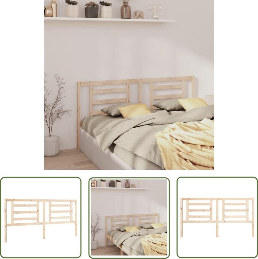 The Living Store Houten Hoofdeinde Grenenhout 186x4x100 cm Trendy Design Houten Hoofdbord Hoofddekens Beddecoratie Slaapkamers Grenenhout Meubels