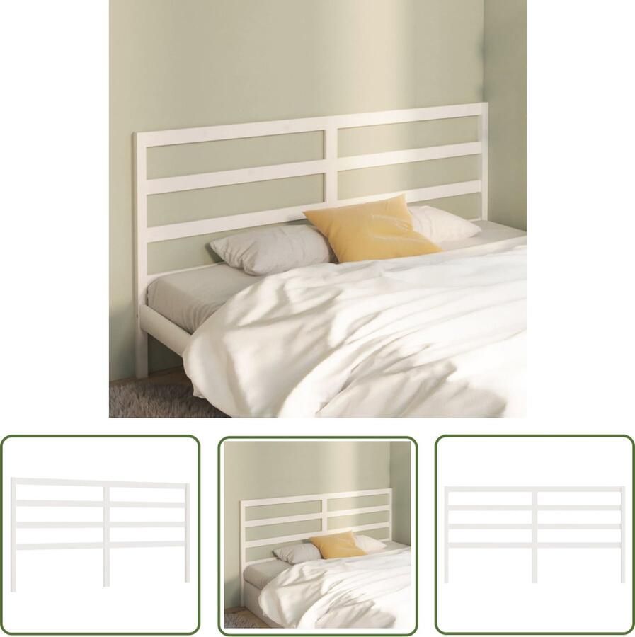 The Living Store Houten Hoofdeinde Wit 186x4x100 cm Klassieke uitstraling Houten Hoofdbord Klassieke Hoofdbord Wit Hoofdbord Grenenhout Hoofdbord Met Bijpassende Kleuren