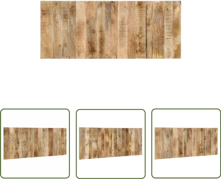 The Living Store Hoofdbord 200 cm massief ruw mangohout Hoofdbord Mangohout Slaapkamer Bed Hoofdbekleding