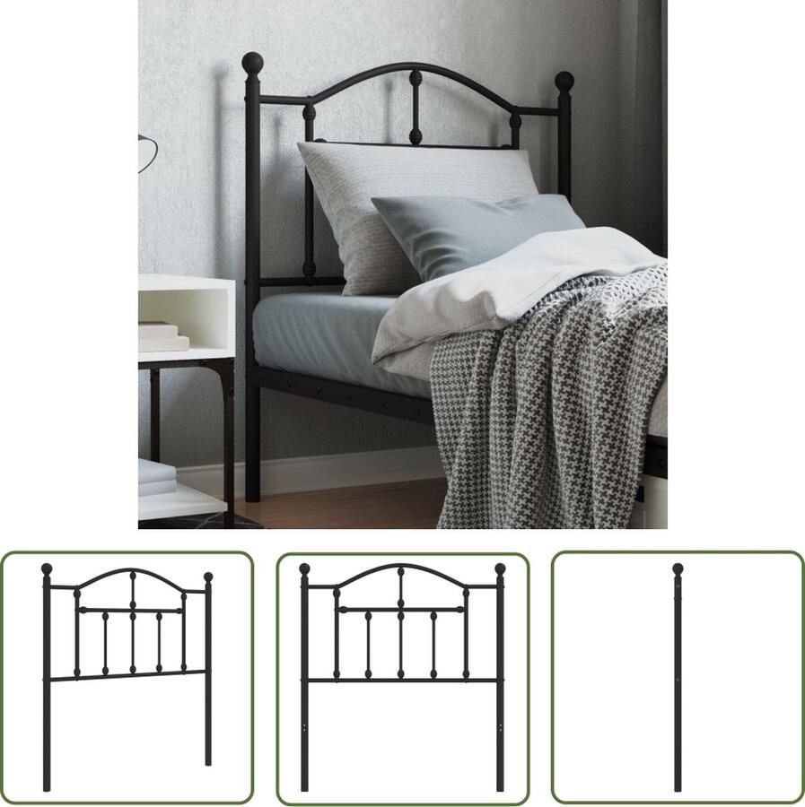 The Living Store Hoofdbord Classic Metaal 85 x 3 x 97 cm Hoofdbord Hoofdbekleding Slaapkamers Beddecoratie Metalen Hoofdbord