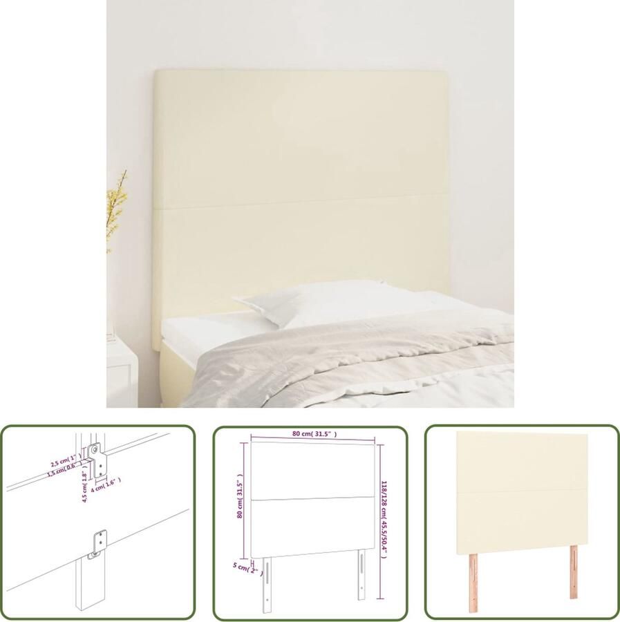 The Living Store Hoofdbord 80x5x118 128cm Duurzaam Kunstleer