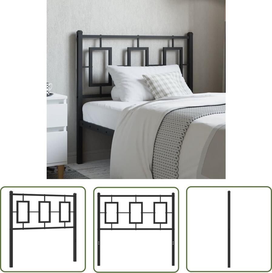 The Living Store Hoofdbord Classic Metaal 95 x 91 cm Robuuste Constructie Hoofdbord Hoofdbed Metalen Hoofdbord Hoofdkussen Bed Decoratie