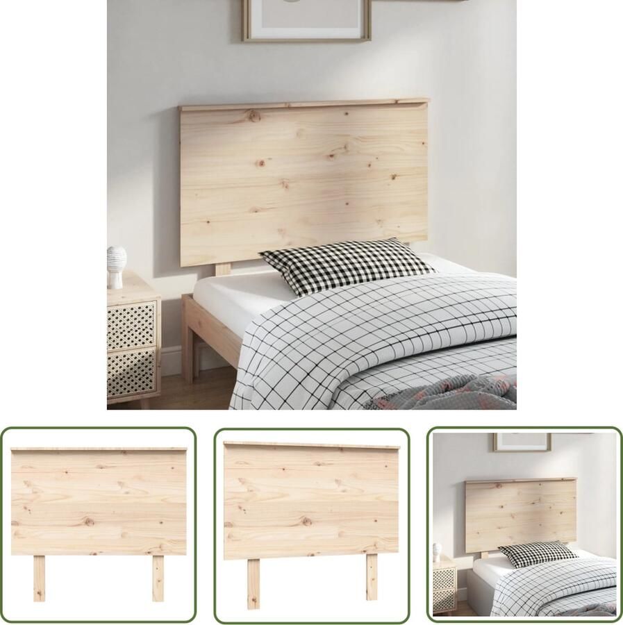 The Living Store Hoofdbord Grenenhout 94 x 6 x 82.5 cm Rustiek design Hoofdboard Grenenhout Hoofdbord Rustic Vintage Meubels Slaapkamer Decoratie - Foto 2