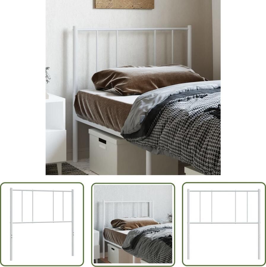 The Living Store Hoofdbord metaal wit 100 cm Bedonderdeel