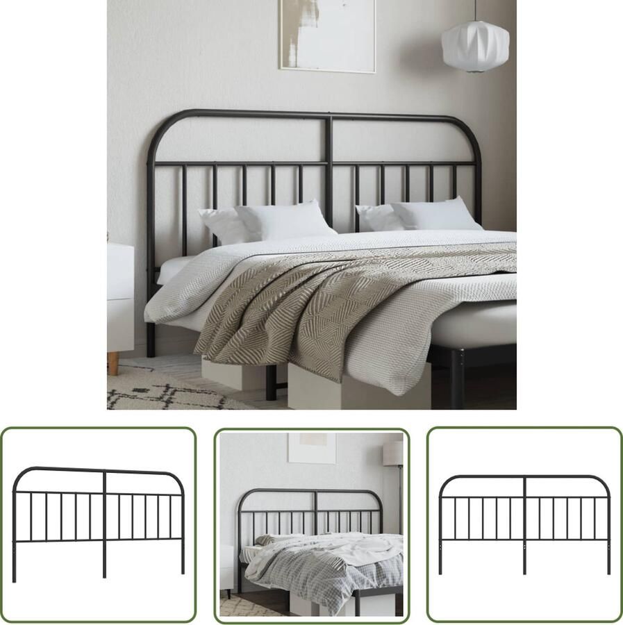 The Living Store Hoofdbord Bed 187 x 100 cm Robuuste metalen constructie Stevige en stabiele poten Comfortabele ondersteuning Hoofdbord Beddecoratie Hoofdbekleding Slaapcomfort Houten Hoofdbord