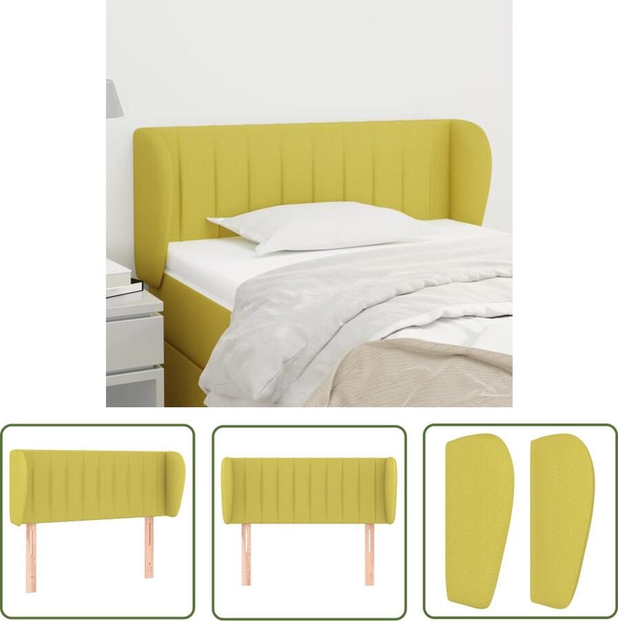 The Living Store Hoofdbord Groen 93 x 23 x 78 88 cm Duurzaam materiaal