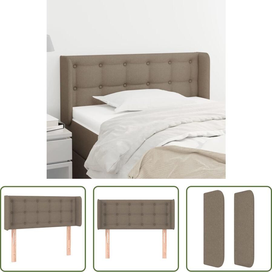 The Living Store Hoofdbord Hoofdeind met Verstelbare Hoogte Comfortabele Ondersteuning Taupe 83 x 16 x 78 88 cm Hoofd Bord Hoofdeinde Beddengoed Slaapkamers Taupecleur