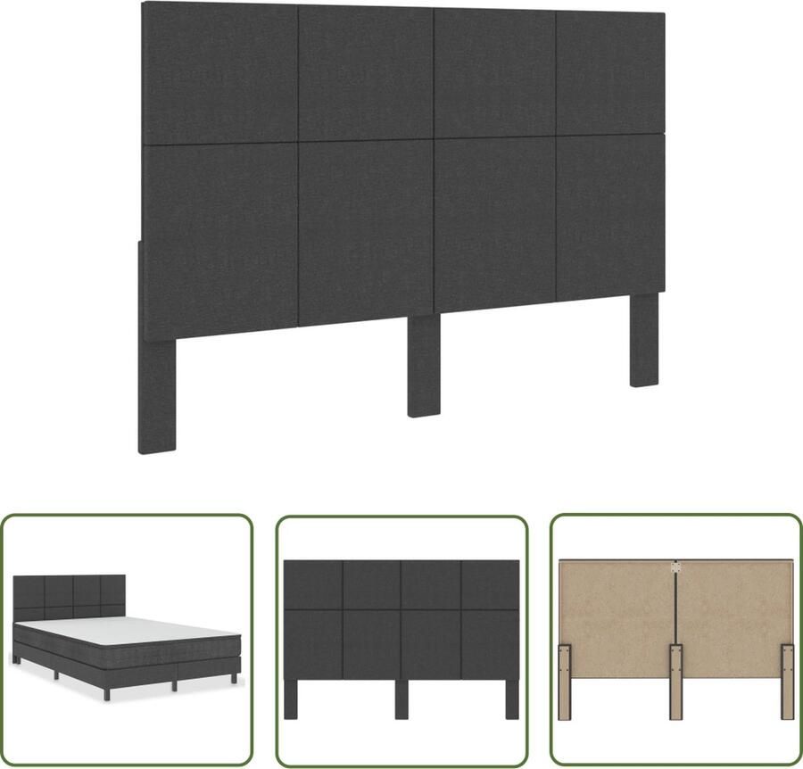 The Living Store Hoofdbord Hoofdeinde 160x200 cm Donkergrijs Hoofd Bord Hoofdeinde Donkere Kleuren Stoffen Hoofdborden Bedroom Decor