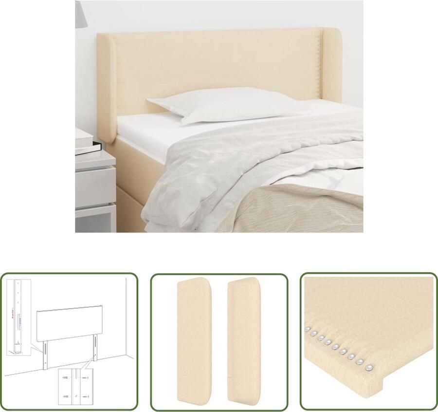 The Living Store Hoofdbord Klassiek Bedombouwen Afmeting- 83 x 16 x 78 88 cm Ken- Duurzaam Hoofd Bord Beddecoratie Hoofdkussen Slaapcomfort Stoffen Hoofdbord