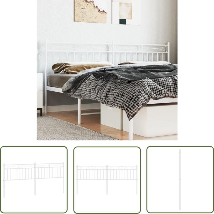 The Living Store Hoofdbord Klassiek Metaal 198 x 3 x 91 cm Wit Hoofdbord Klassiek Hoofdbord Houten Hoofdbord Beddecoratie Slaapkamerstijl