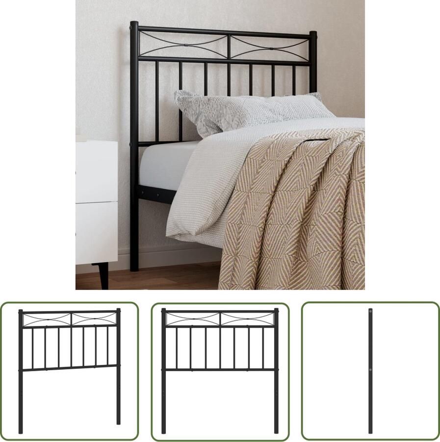 The Living Store Hoofdbord Klassiek Staal 85 x 3 x 91 cm Robuust