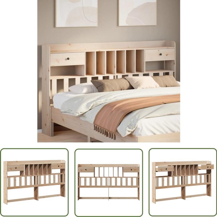 The Living Store Hoofdbord met opbergruimte 200 cm massief grenenhout Hoofdbord Houten Hoofdbord Massief Grenenhout Hoofdbord Met Opbergruimte Slaapkamersdecoratie