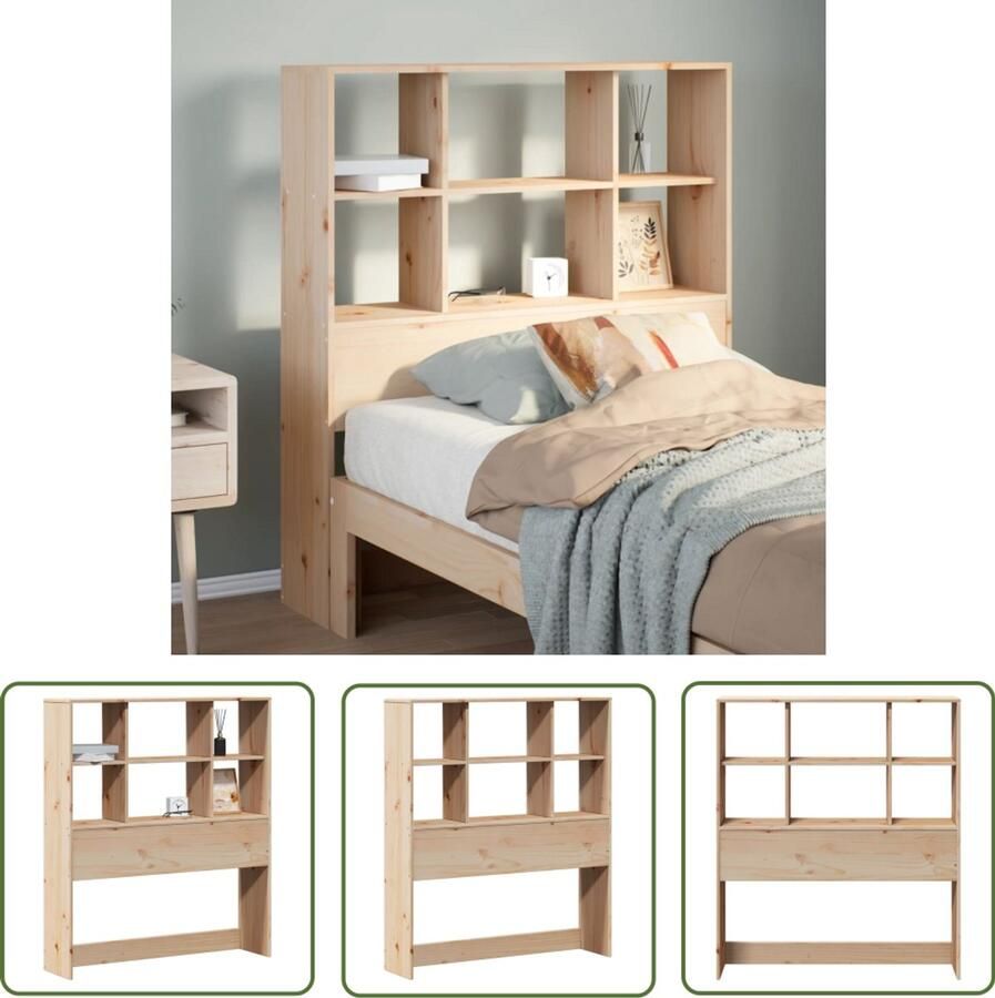 The Living Store Hoofdbord met opbergruimte 75 cm massief grenenhout Hoofdbord Houten Hoofdbord Opberghoofd Bord Slaapkamerstijl Grenenhout