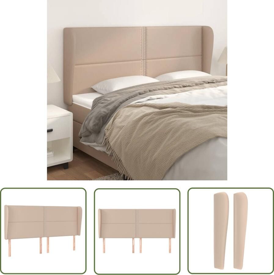 The Living Store Hoofdeind Cappuccino Kunstleer 203 x 23 x 118 128 cm Verstelbaar Hoofd Bord Hoofdkussen Bedding Kapstok Bedroom Furniture