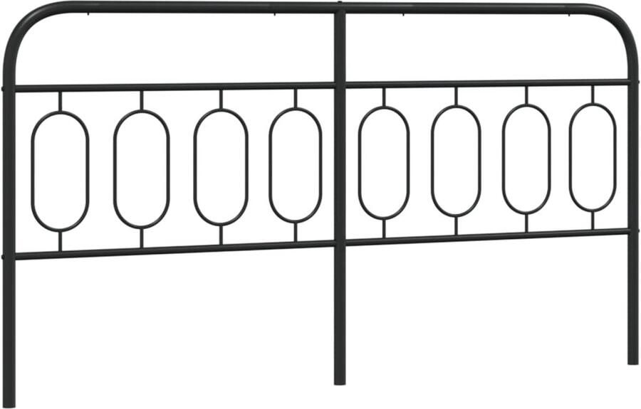 The Living Store Hoofdbord Staal Zwart 198 x 100 cm Stevig en Stabiel Hoofdbord Hoofdbekleding Beddecoratie Staal Hoofdbord Zwart Hoofdbord - Foto 2