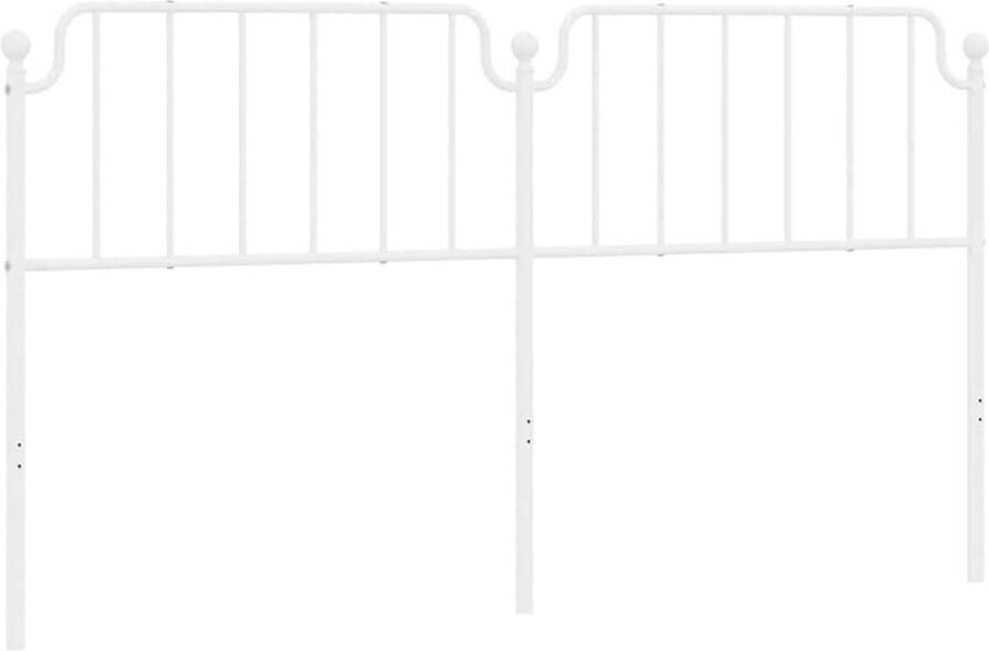 The Living Store Hoofdbord Stalen Hoofdbord 187 x 102 cm Wit Hoofdbord Hoofdboard Staal Hoofdbord Wit Hoofdbord Beddecoratie - Foto 2