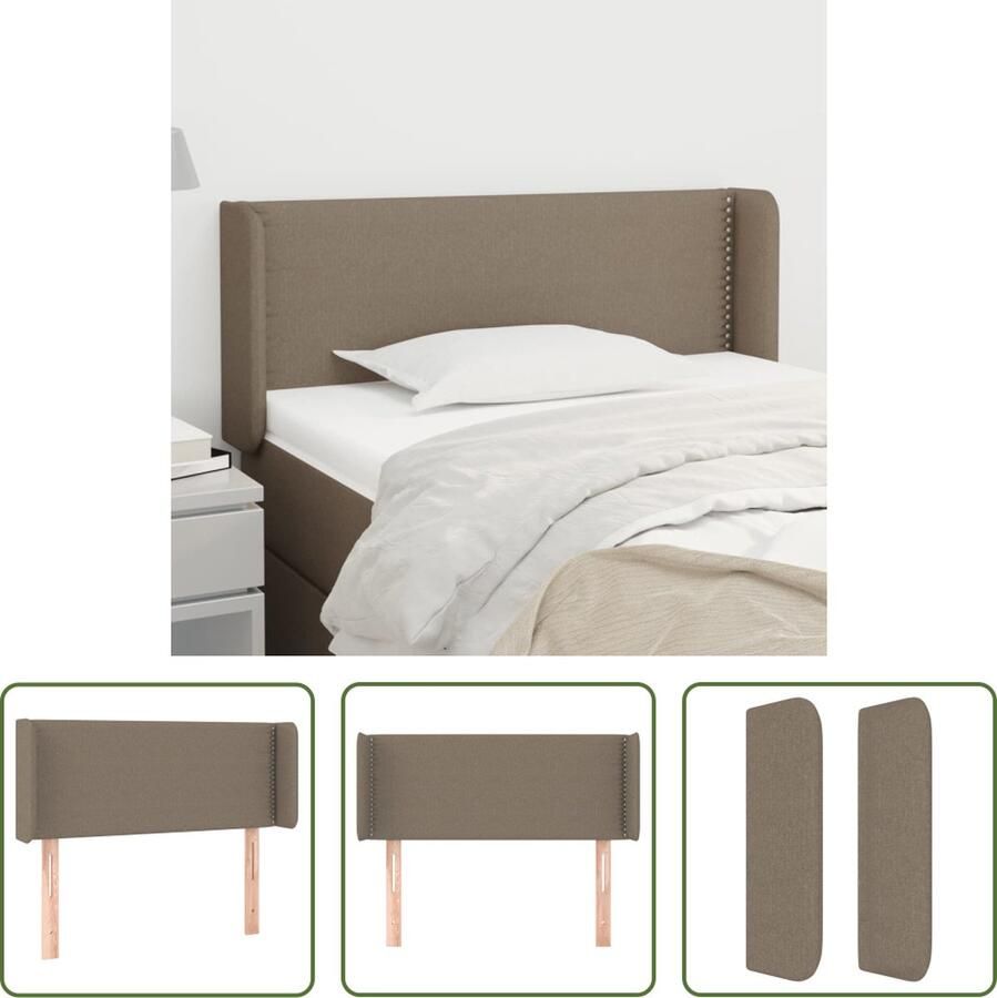 The Living Store Hoofdbord taupe 83 x 16 x 78 88 cm verstelbare hoogte Hoofd Bord Beddecoratie Slaapkamers Stof Headboard Taupe Kleuren