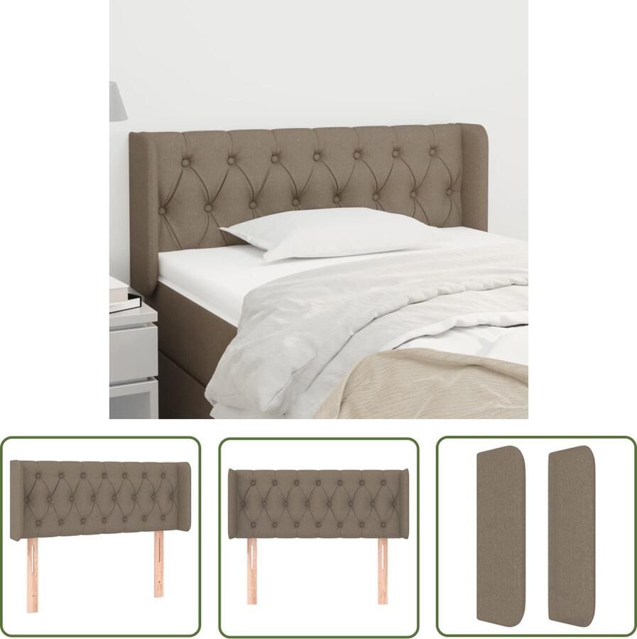 The Living Store Hoofdbord Trendy Hoogte Verstelbaar Duurzaam Comfortabele Ondersteuning Taupe 93 x 16 x 78 88 cm Hoofd Bord Beddecoratie Hoofdkussen Slaapcomfort Leeshoek