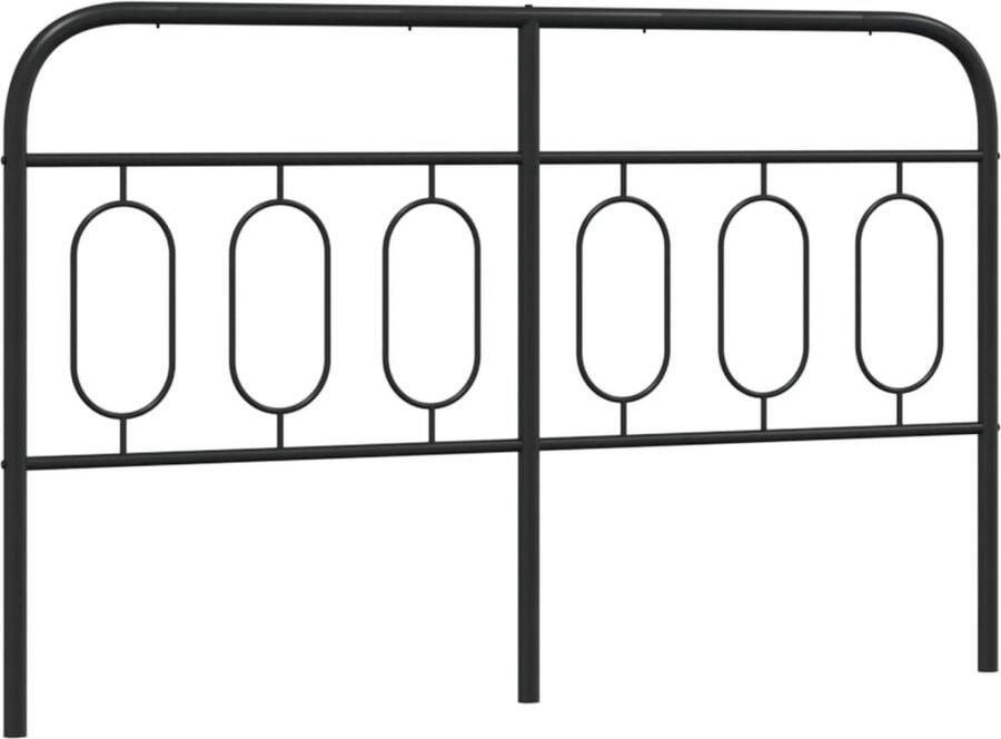 The Living Store Hoofdbord Zwarte Stalen Ronde Buis 142 x 90 cm Robuust en Stabiel Hoofdbord Hoofdboard Beddecoratie Slaapkamervloer Staal Hoofdbord - Foto 2