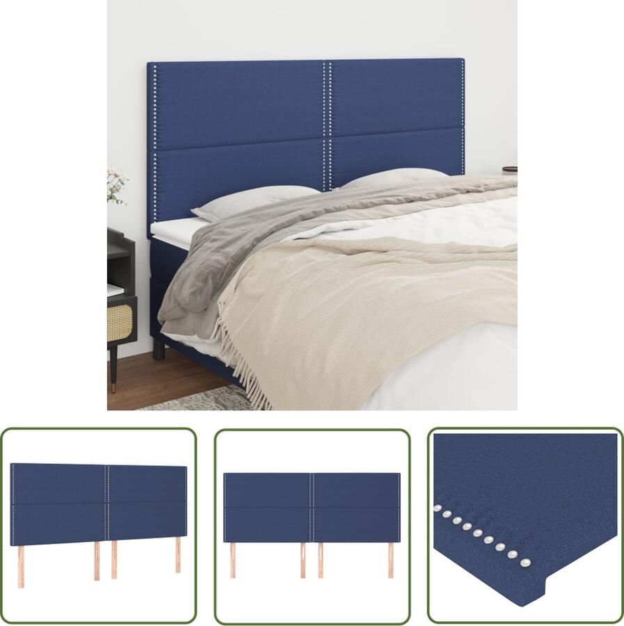 The Living Store Klassiek Hoofdbord Blauw 160 x 5 x 118 128 cm Verstelbare Hoogte Klassieke Hoofdbord Blauw Bedhoofd Stoffen Hoofdbord Beddecoratie