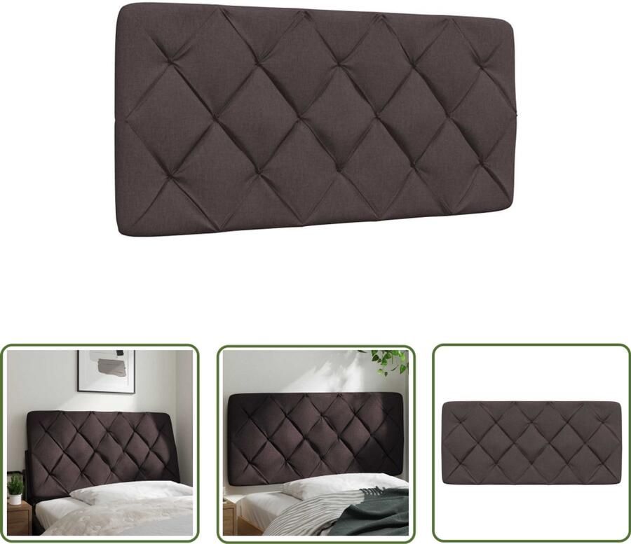 The Living Store Hoofdbordkussen 100 cm stof donkerbruin Hoofdbordkussen Hoofd Kussen Kapiteln Hoofdbord Leeshoek Televisiekijken In Bed