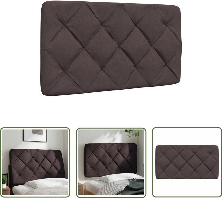 The Living Store Hoofdbordkussen 80 cm stof donkerbruin Hoofdbordkussens Hoofd Kussen Beddakkussen Comfortabel Hoofdbord Slaapcomfort