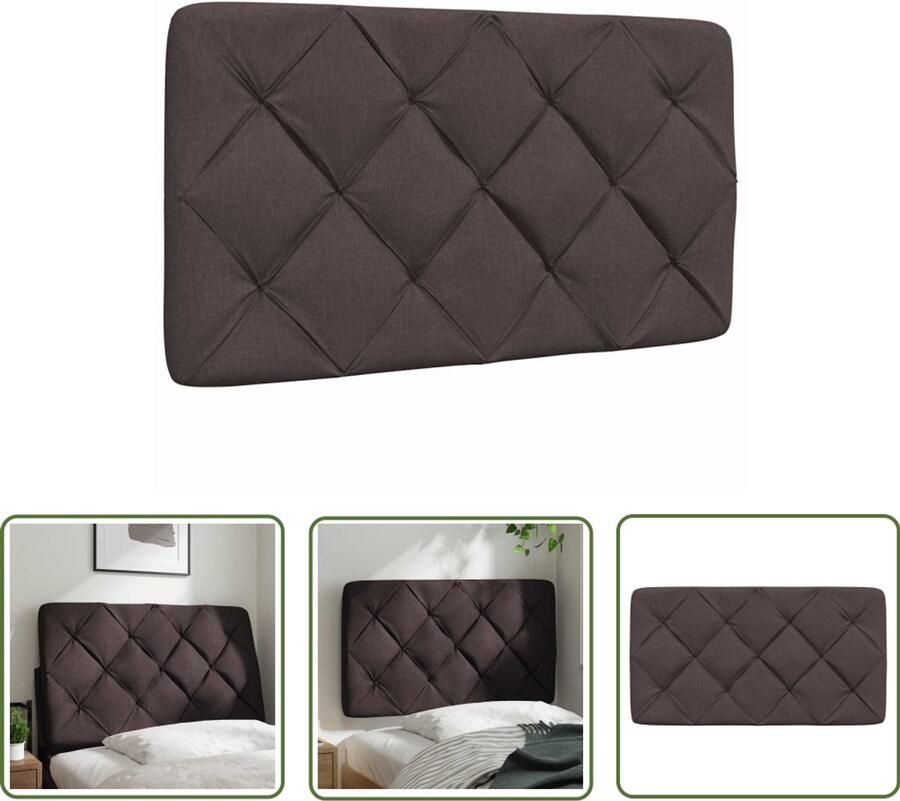 The Living Store Hoofdbordkussen 90 cm stof donkerbruin Hoofdbordkussens Hoofd Kussen Leeshoek Televisiekijken Ergonomisch Hoofdbord