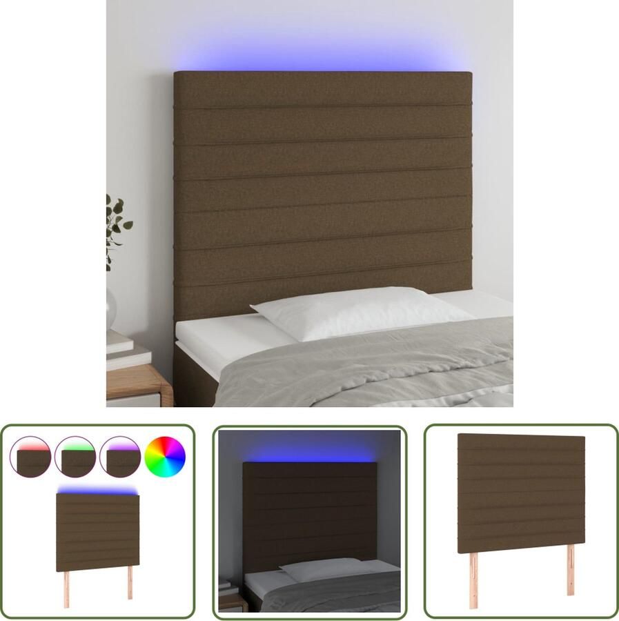 The Living Store Hoofdeind 90 x 5 x 118 128 cm LED-strip Hoofd Bord Led Hoofdbord Met Led Beddecoratie Slaapkamerstijl