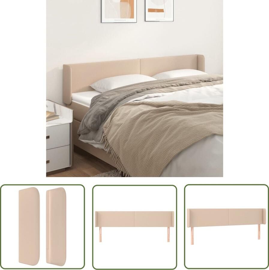 The Living Store Hoofdeind Cappuccino 163x16x78 88 cm Kunstleer Stabiele poten Verstelbare hoogte Comfortabele ondersteuning Hoofd Bord Hoofdkussen Bedding Kapstok Bedroom Decoratie - Foto 2
