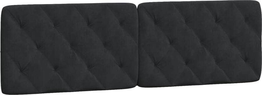 The Living Store Hoofdkussen Bed LED Verlichting Fluweel 162 x 6 x 48 cm Rugondersteuning Hoofd Kussens Hoofdbord Kussen Led Verlichting Velvet Kussen Zwarte Hoofdsteun - Foto 2
