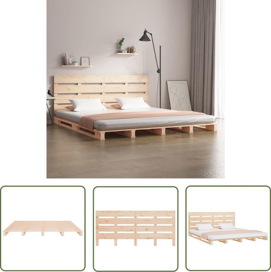The Living Store Houten Bed Classic 120x200 cm Massief Grenenhout Stevig Frame Houten Bed Classic Bed Grenenhout Bed King Size Bed Tweepersoonsbed