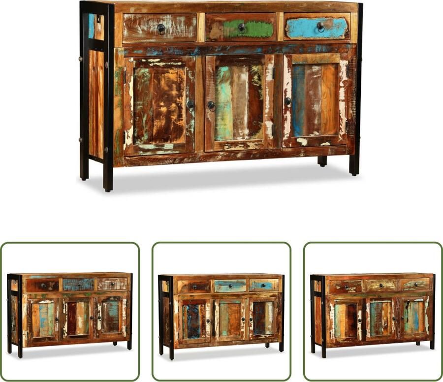 The Living Store Dressoir 120x35x76 cm massief gerecycled hout Dressoir Houten Dressoir Antique Dresser Landelijke Dressoir Vintage Dressoir - Foto 2