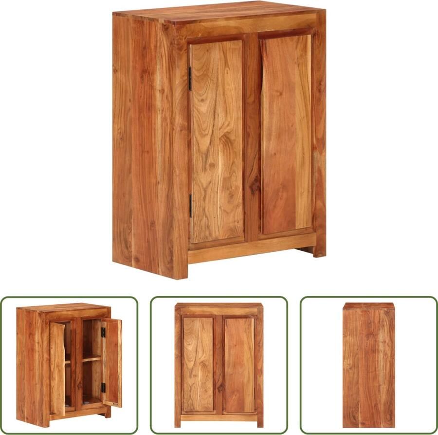 The Living Store Dressoir 55x33x75 cm massief acaciahout Dressoir Houten Dressoir Salontafel Tv Tafel Opbergkast