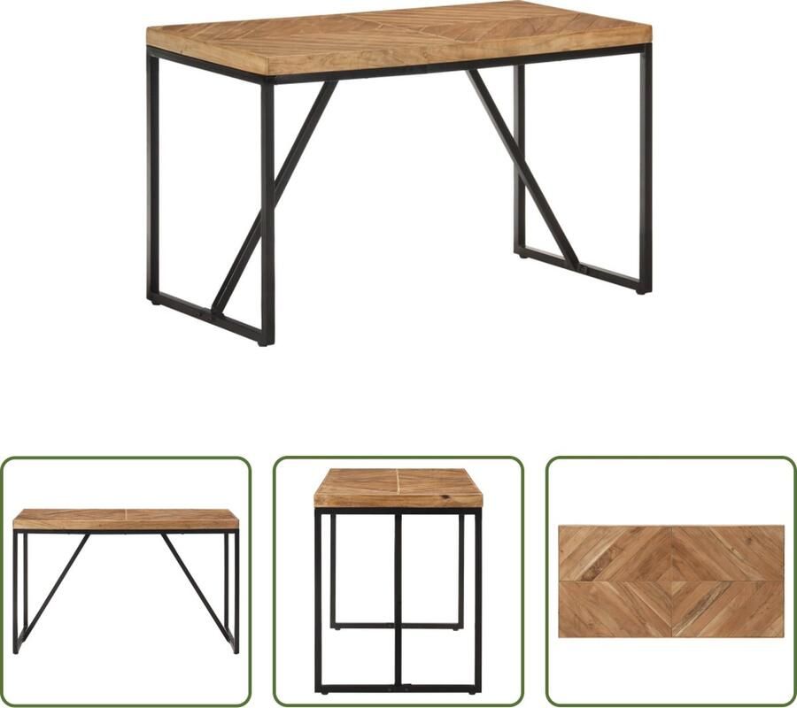 VidaXL The Living Store Houten eettafel IndustriÃle look Keuken- en eetkamermeubel 120 x 60 x 76 cm Handgemaakt Acacia- en mangohout - Foto 2