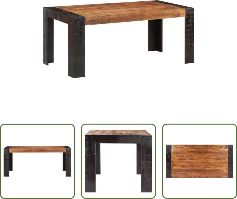The Living Store Houten Eettafel IndustriÃle Stijl 180x90x76 cm Massief Mangohout Houten Eettafel Industrieel Mangohout Eettafel Salontafel Eetkamertafel
