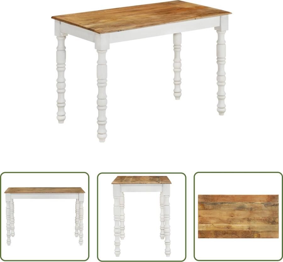 The Living Store Houten Eettafel Retro Stijl 110 x 60 x 76 cm Massief Mangohout