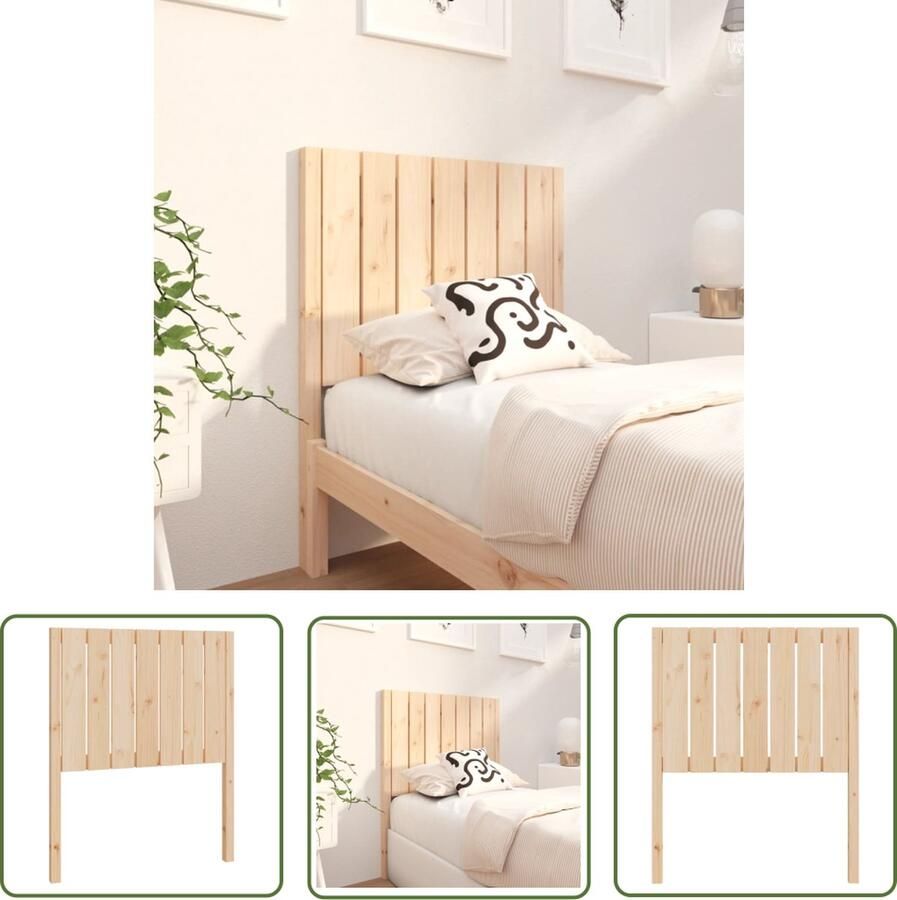 The Living Store Houten Hoofdbord 80.5 x 4 x 100 cm Rustiek design