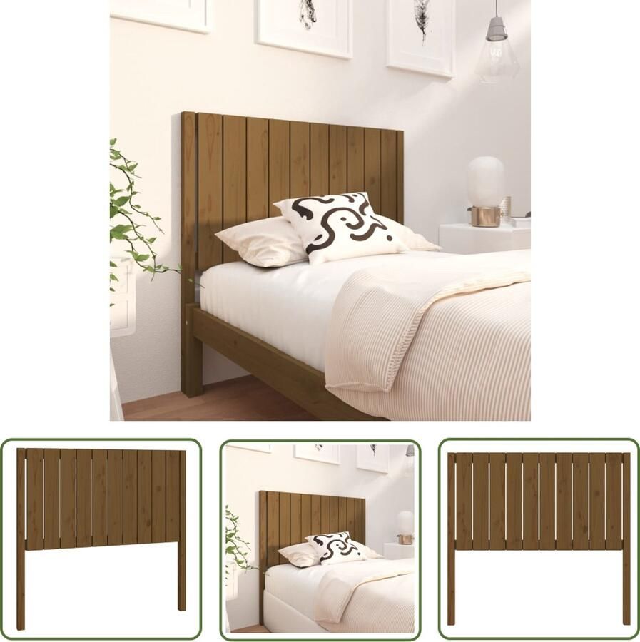 The Living Store Houten Hoofdbord Rustiek Design 105.5 x 4 x 100 cm Massief Grenenhout