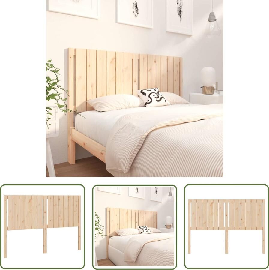 The Living Store Houten Hoofdeinde Klassiek Hoofdbord 140.5 x 4 x 100 cm Massief Grenenhout
