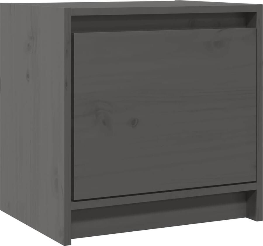 The Living Store Nachtkastjes 2st 40x30 5x40 cm massief grenenhout grijs Nachtkastjes Houten Meubilair Slaapkamers Grenoblenhout Grijze Meubels - Foto 3