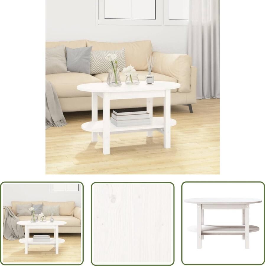 The Living Store Houten salontafel 80 x 45 x 45 cm Massief grenenhout