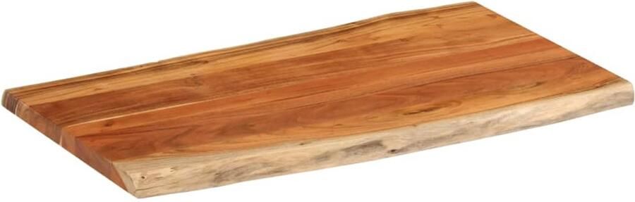 The Living Store Houten Tafelblad 100 x 60 x 2.5 cm Massief acaciahout met natuurlijke rand Houten Tafelblad Acacia Hout Tafelblad Vervangen Tafel Accessoires Salontafel - Foto 2