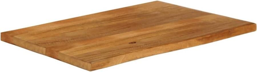 The Living Store Houten Tafelblad 100 x 60 x 3.8 cm Massief mangohout met natuurlijke rand Tafelblad Houten Tafelblad Mangohout Tafelblad Vintage Tafelblad Landelijke Tafelblad - Foto 2