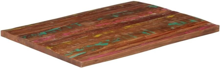 The Living Store Tafelblad rechthoekig 100x80x2 5 cm massief gerecycled hout Houten Tafelblad Vintage Tafelblad Industrieel Tafelblad Tweedehands Tafelblad Recyceld Hout - Foto 2