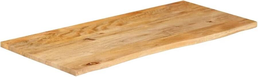 The Living Store Tafelblad met natuurlijke rand 110x60x2 5 cm massief mangohout Houten Tafelblad Tafel Vervangen Mangohout Vintage Tafel Landelijke Tafel - Foto 2