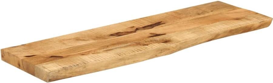 The Living Store Tafelblad met natuurlijke rand 120x30x2 5 cm massief mangohout Houten Tafelblad Vervangen Mangohout Tafelblad Salontafelblad Eetkamertafelblad - Foto 2