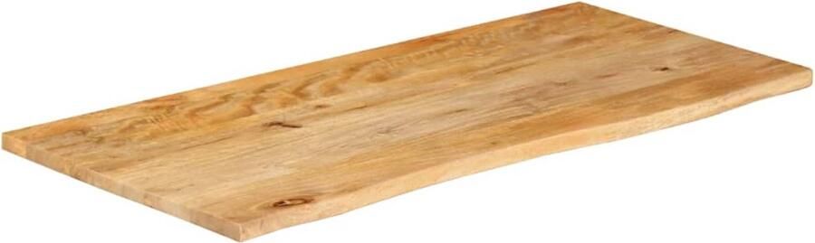 The Living Store Tafelblad met natuurlijke rand 120x60x2 5 cm massief mangohout Houten Tafelblad Vervangen Mangohout Tafelblad Naturel Tafelblad Salontafelblad - Foto 2