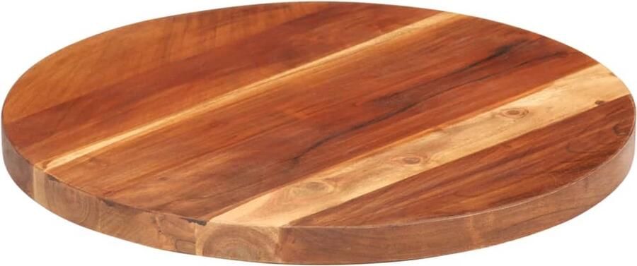 The Living Store Houten Tafelblad Massief Sheeshamhout 70 cm Diameter Rustieke Charme Inclusief Houtsteunen Gepolijst Geschilderd Gelakt Houten Tafelblad Ronde Tafel Acacia Hout Vintage Tafel Landelijke Tafel - Foto 5